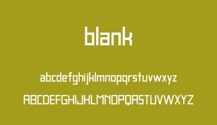 Blank pattern font bold regular light