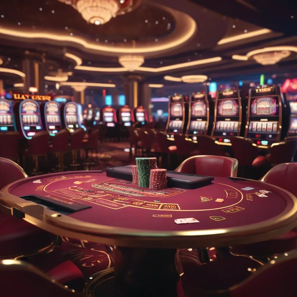Luxurious Casino Interior Neon